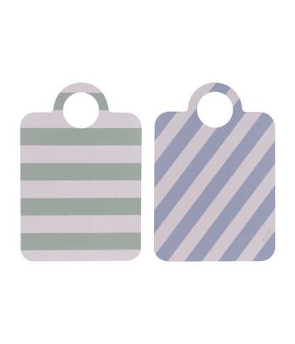Chop & Serve board Stripes - green/blue - 21x31 cm | Muurla - de inKijk