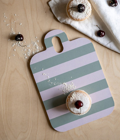 Chop & Serve board Stripes - green/blue - 21x31 cm | Muurla - de inKijk