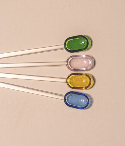 Glass spoon - pink/clear | Muurla - de inKijk