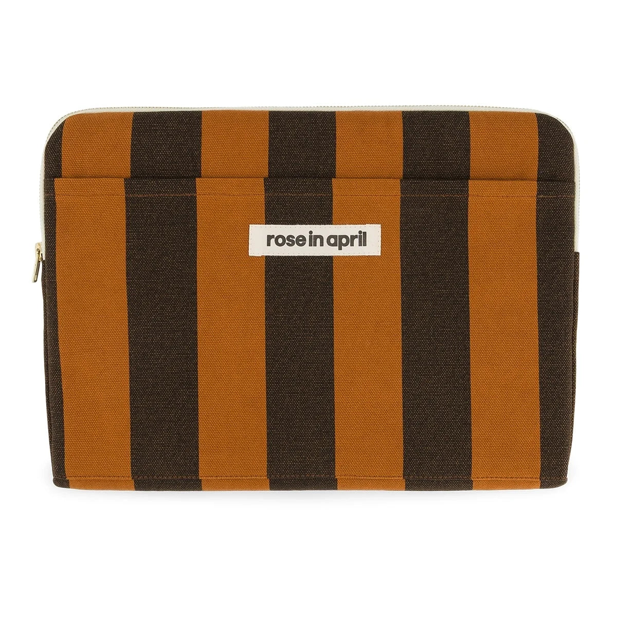 Laptop sleeve 13&14" - Octave - Big stripes Night/Pecan | Rose in April