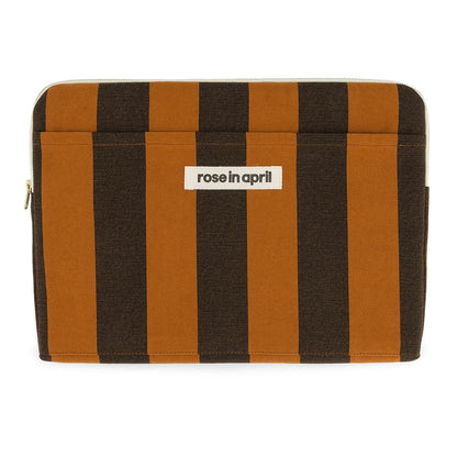 Laptop sleeve 13&14" - Octave - Big stripes Night/Pecan | Rose in April