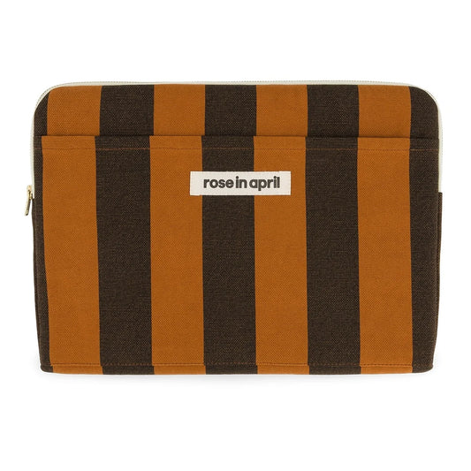 Laptop sleeve 13&14" - Octave - Big stripes Night/Pecan | Rose in April
