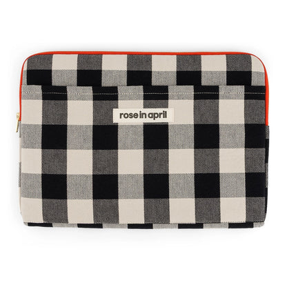 Laptop sleeve 13&14" - Octave - Vichy Greige | Rose in April