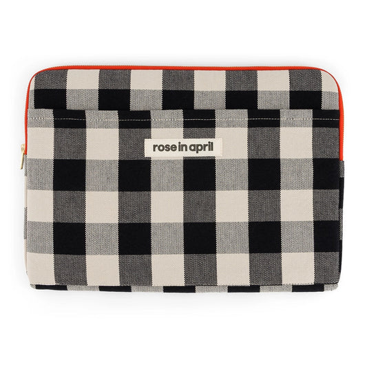Laptop sleeve 13&14" - Octave - Vichy Greige | Rose in April
