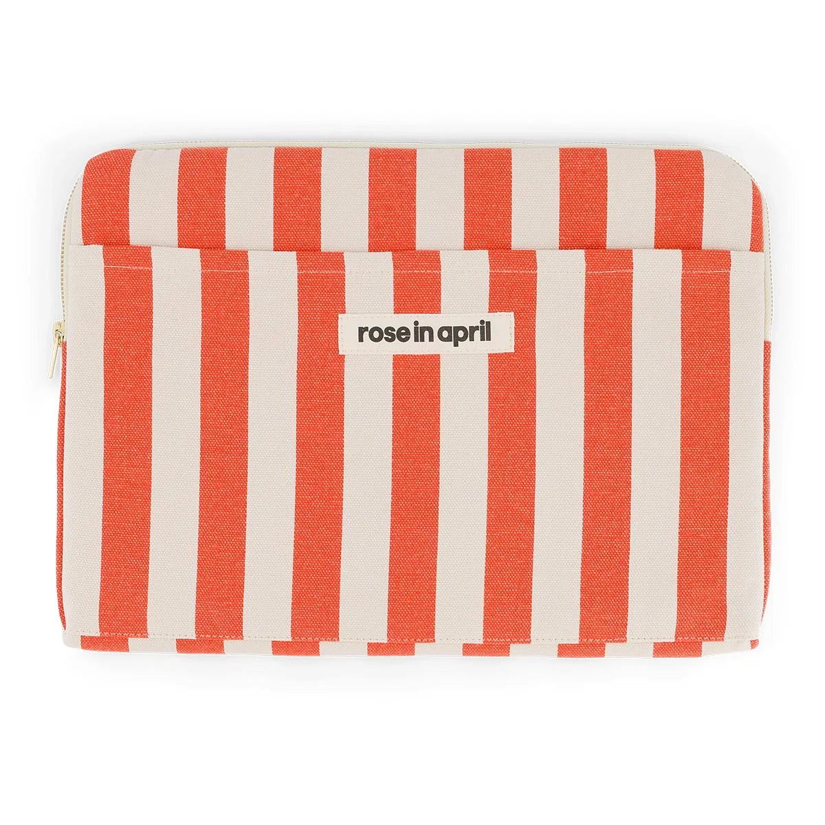 Laptop sleeve 13&14" - Octave - Stripes Greige/Tomato | Rose in April