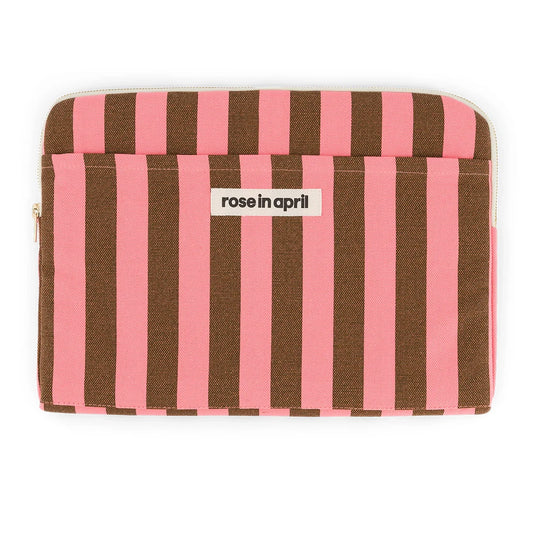 Laptop sleeve 13&14" - Octave - Funky Pink/ Olive Stripes | Rose in April