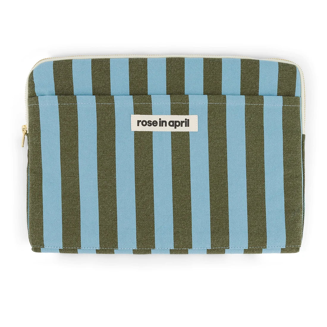 Laptop sleeve 13&14" - Octave - Olive / Blue Stripes | Rose in April