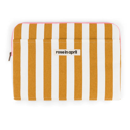 Laptop sleeve 13&14" - Octave - Stripes Ecru/Caramel | Rose in April