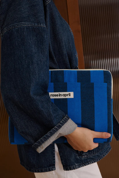 Laptop sleeve 13&14" - Octave - Big stripes Night/Blue | Rose in April