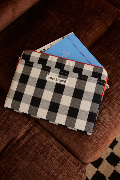Laptop sleeve 13&14" - Octave - Vichy Greige | Rose in April