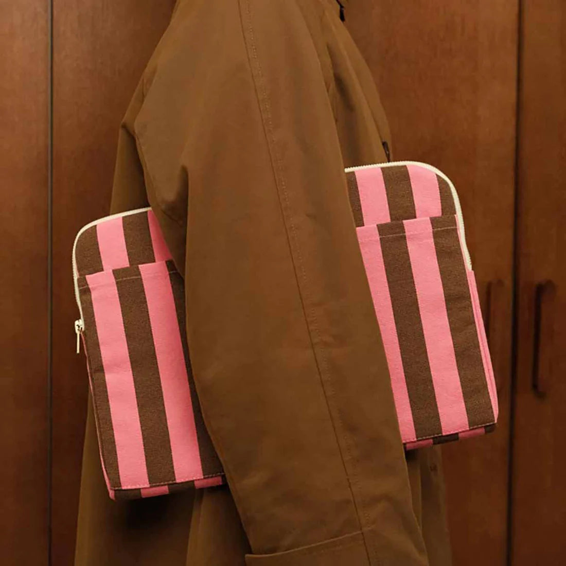 Laptop sleeve 13&14" - Octave - Funky Pink/ Olive Stripes | Rose in April