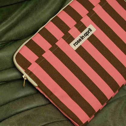Laptop sleeve 13&14" - Octave - Funky Pink/ Olive Stripes | Rose in April