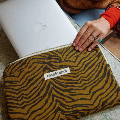 Laptop sleeve 13&14" - Octave - Tapenade Zebrou | Rose in April