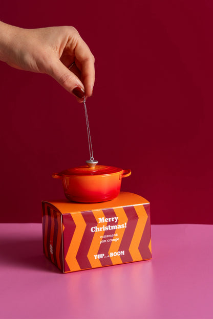 Kerstornament - Gietijzeren Oranje pan | Yup in de boom