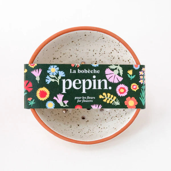 Bloemen - bobèche - gespikkeld wit | Pepin