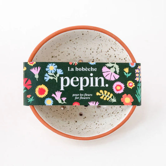 Bloemen - bobèche - gespikkeld wit | Pepin