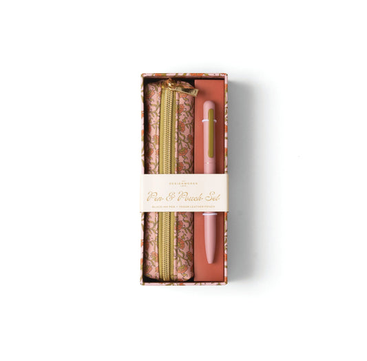 Pen & Pouch Set - pink vintage floral | Designworks Ink