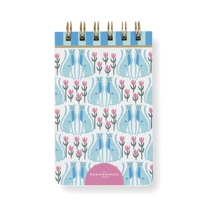 A Dopo ! - twin wire notepad - blue cheetah | Designworks Ink