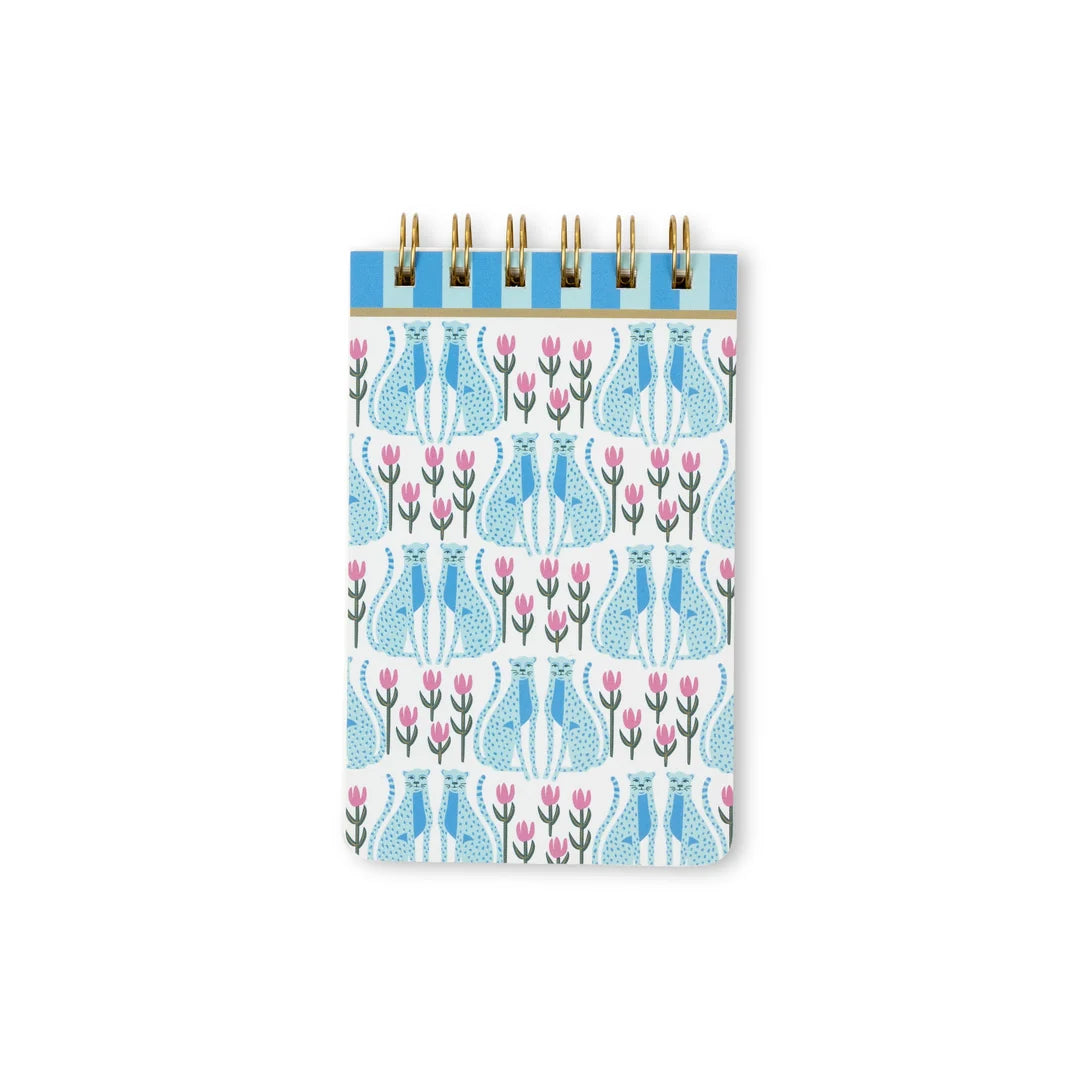 A Dopo ! - twin wire notepad - blue cheetah | Designworks Ink