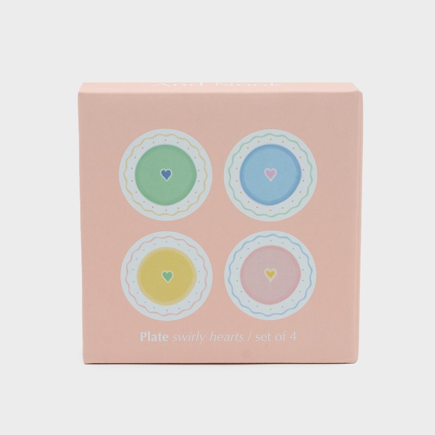 Plate swirly hearts - set van 4 | And Nook