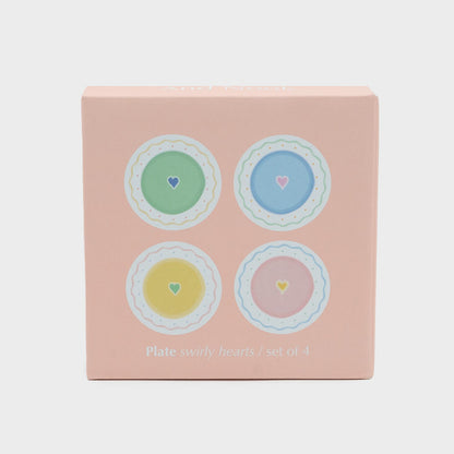 Plate swirly hearts - set van 4 | And Nook