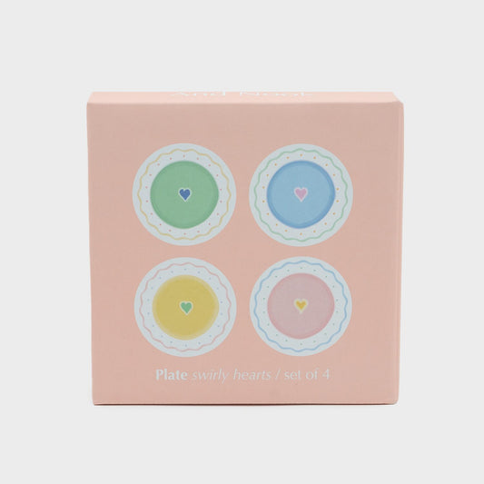 Plate swirly hearts - set van 4 | And Nook