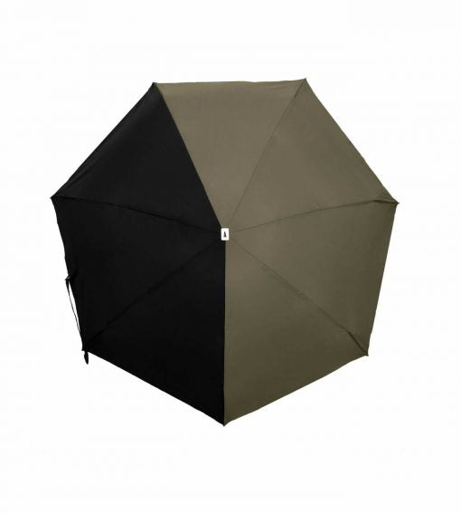 Compacte paraplu - zwart / khaki | Anatole