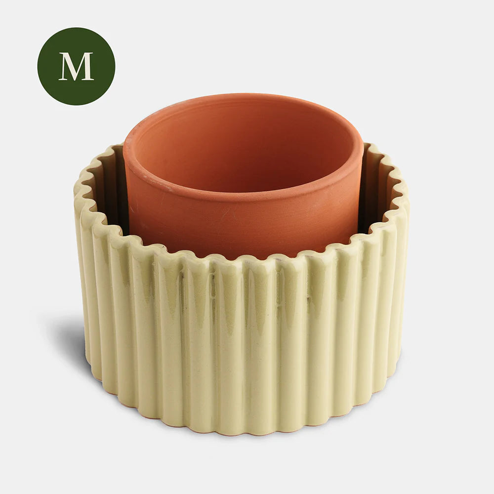 Paula self-watering pot - Sage Green | Pepin