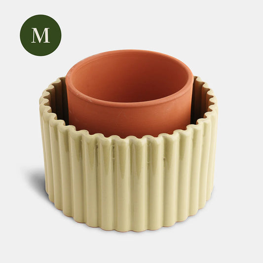 Paula self-watering pot - Sage Green | Pepin