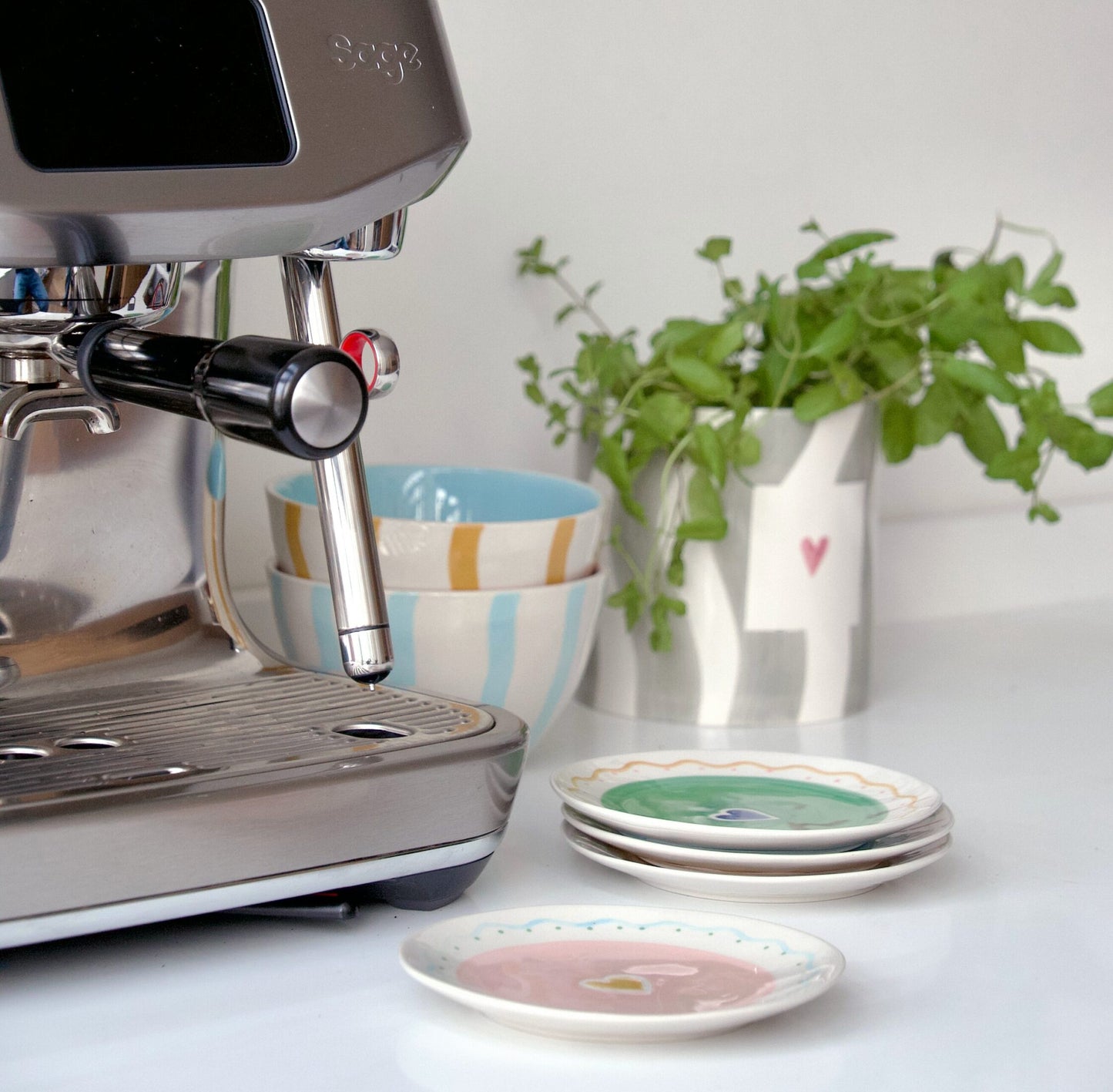 Plate swirly hearts - set van 4 | And Nook