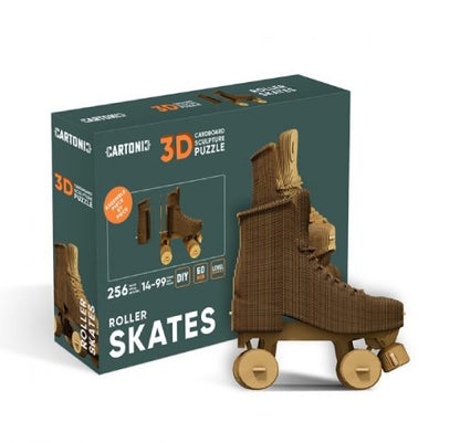 3D Cardboard Sculpture Puzzle - Rollerskates | Cartonic - de inKijk