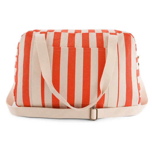Bowling bag - Raphael - Greige/Tomato Stripes | Rose in April