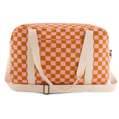 Bowling bag - Raphael - Strawberry / Caramel Checkerboard | Rose in April