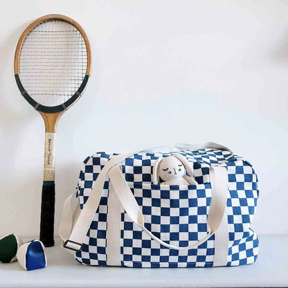 Bowling bag - Raphael - Checks Blue Navy | Rose in April - de inKijk