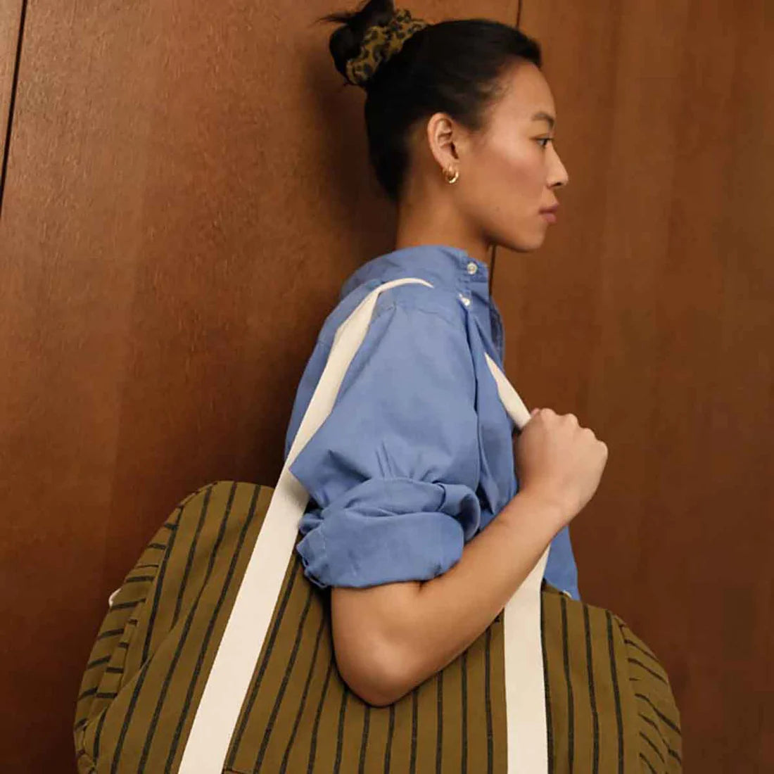 Bowling bag - Raphael - Olive Tennis Stripes | Rose in April