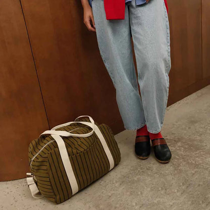 Bowling bag - Raphael - Olive Tennis Stripes | Rose in April