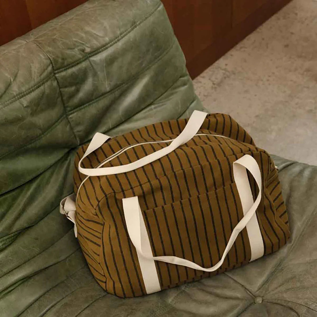 Bowling bag - Raphael - Olive Tennis Stripes | Rose in April