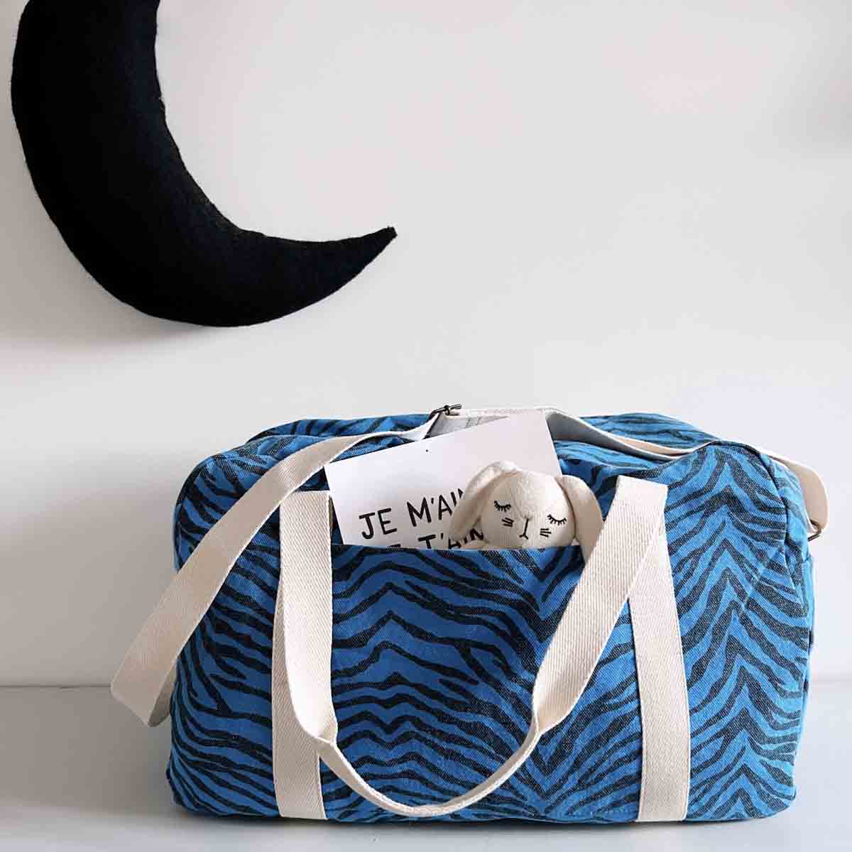 Bowling bag - Raphael - Zebra Greek Blue | Rose in April