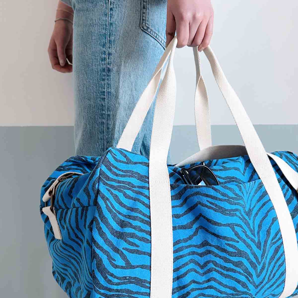 Bowling bag - Raphael - Zebra Greek Blue | Rose in April