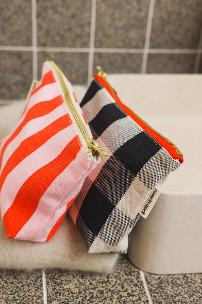Pouch - Sofia - Big Vichy Greige | Rose in April