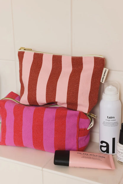 Pouch - Sofia - Brick/Chamallow Stripes | Rose in April