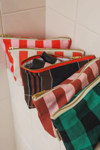 Pouch - Sofia - Brick/Chamallow Stripes | Rose in April