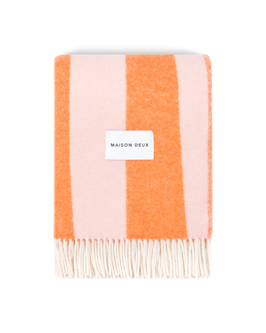 Rough Stripe Plaid - Pink Carrot  | Maison Deux