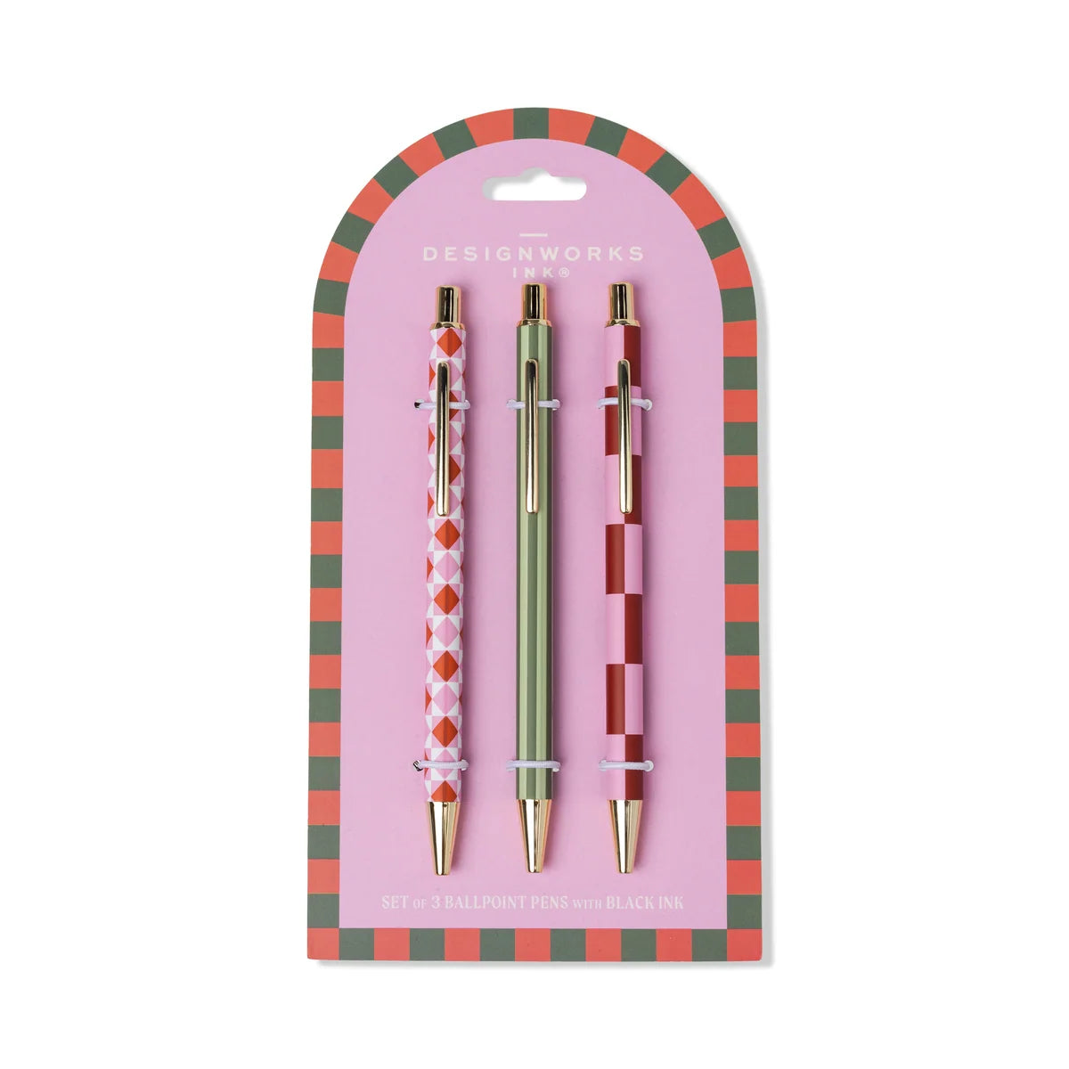 Pens - A Dopo - set of 3 - Diamond/Stripe/Check | Designworks Ink