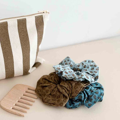 Pouch - Sofia - Greige / Olive Stripes | Rose in April