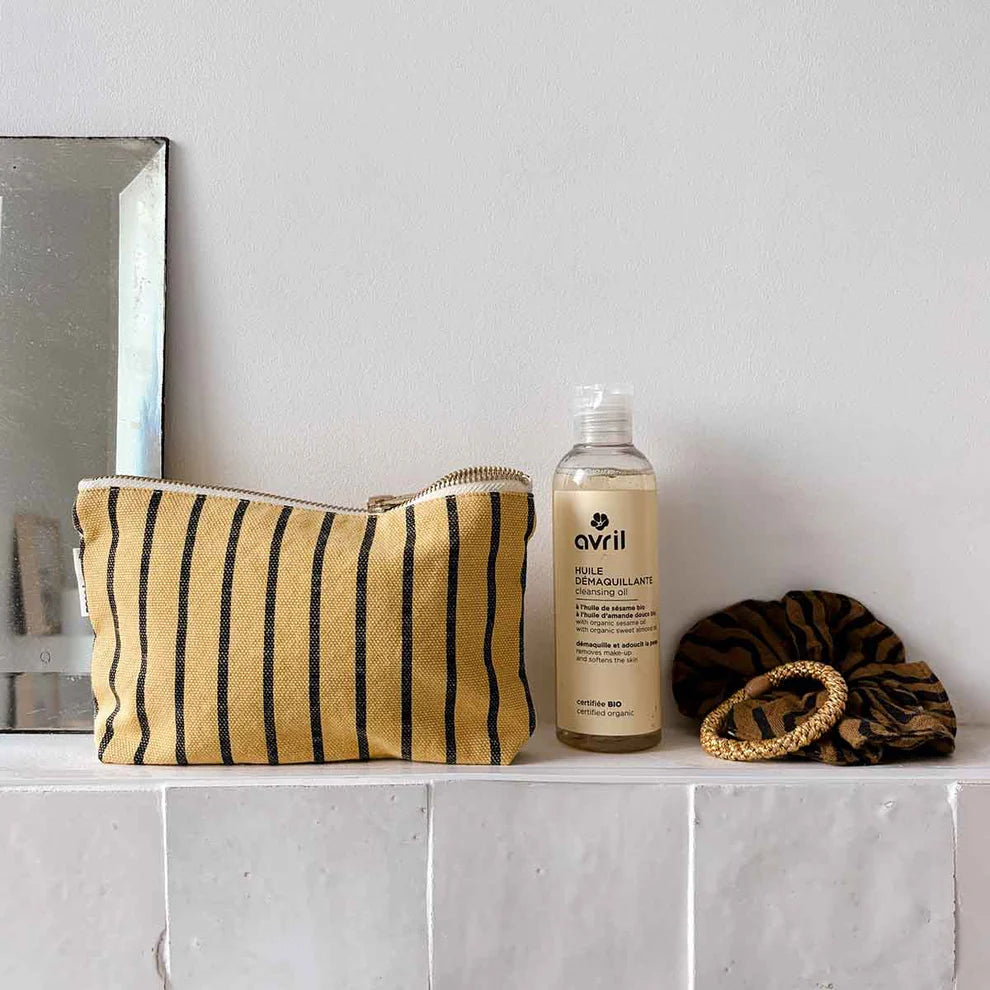 Pouch - Sofia - Tennis Black/Bambou Stripes | Rose in April