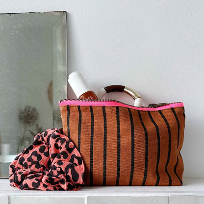 Pouch - Sofia - Ginger tennis stripes | Rose in April