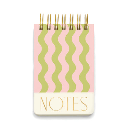 Twin wire chunky notepad - wavy stripes | Designworks Ink