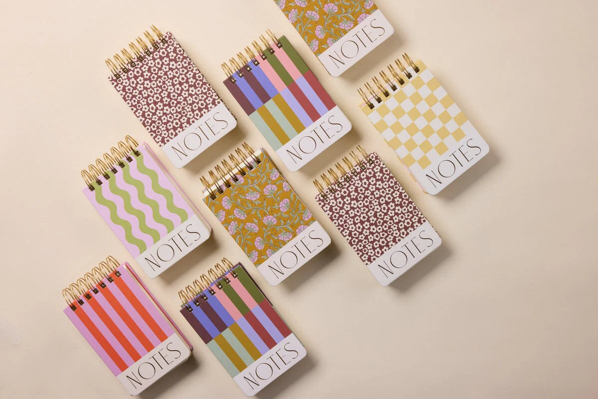 Twin wire chunky notepad - wavy stripes | Designworks Ink