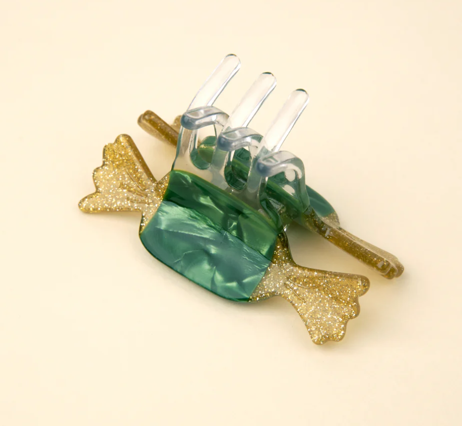Green Christmas candy - mini hair claw | Coucou Suzette